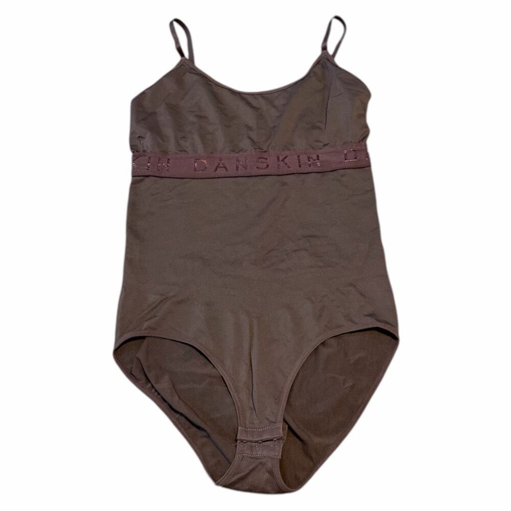 DANSKIN Women’s Brown Seamless Shaping Bodysuit Cami Shapewear Size Large